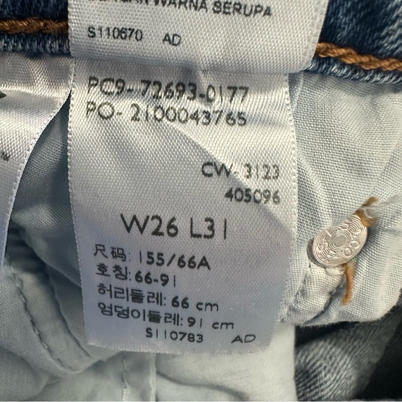 Levi’s Ribcage Straight Ankle Jeans Size 26 Blue - Picture 12 of 13